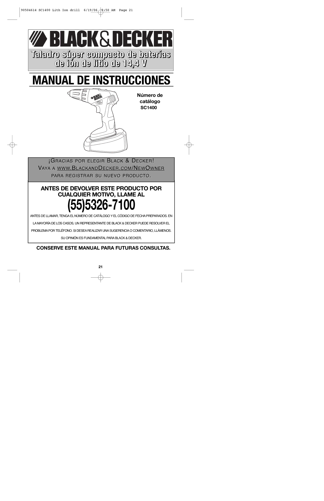 Black & Decker 90504614 instruction manual 555326-7100 