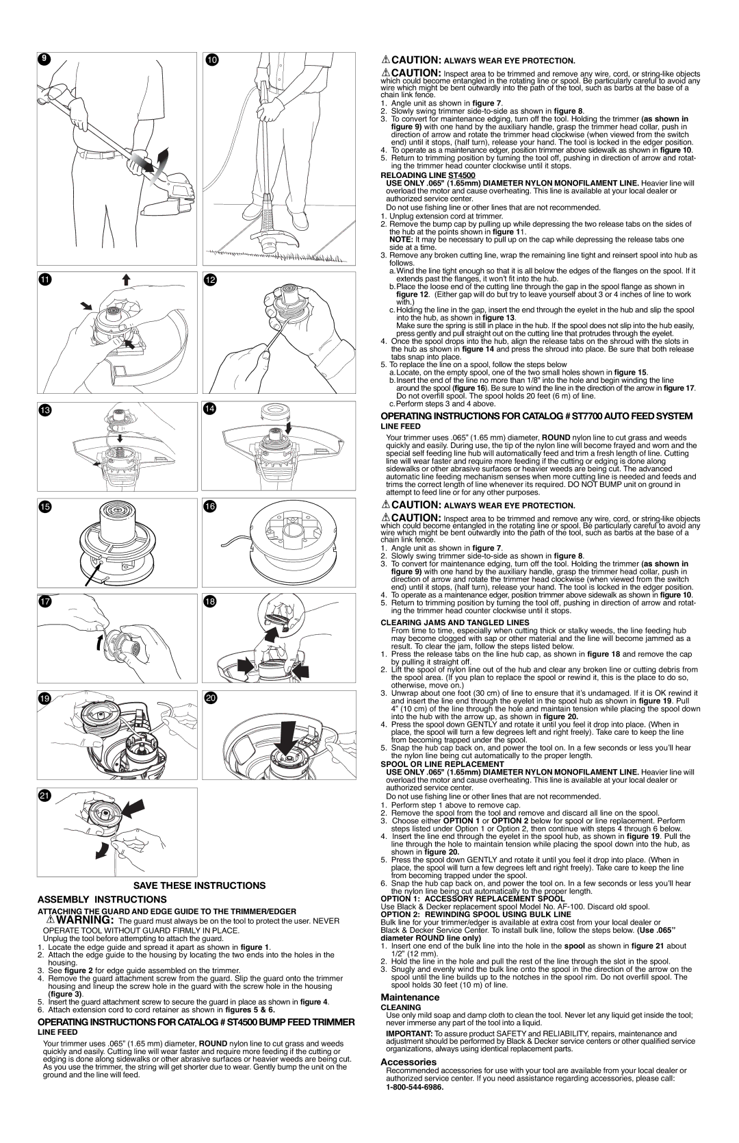 Black & Decker 90508813 instruction manual Assembly Instructions, Maintenance, Accessories 