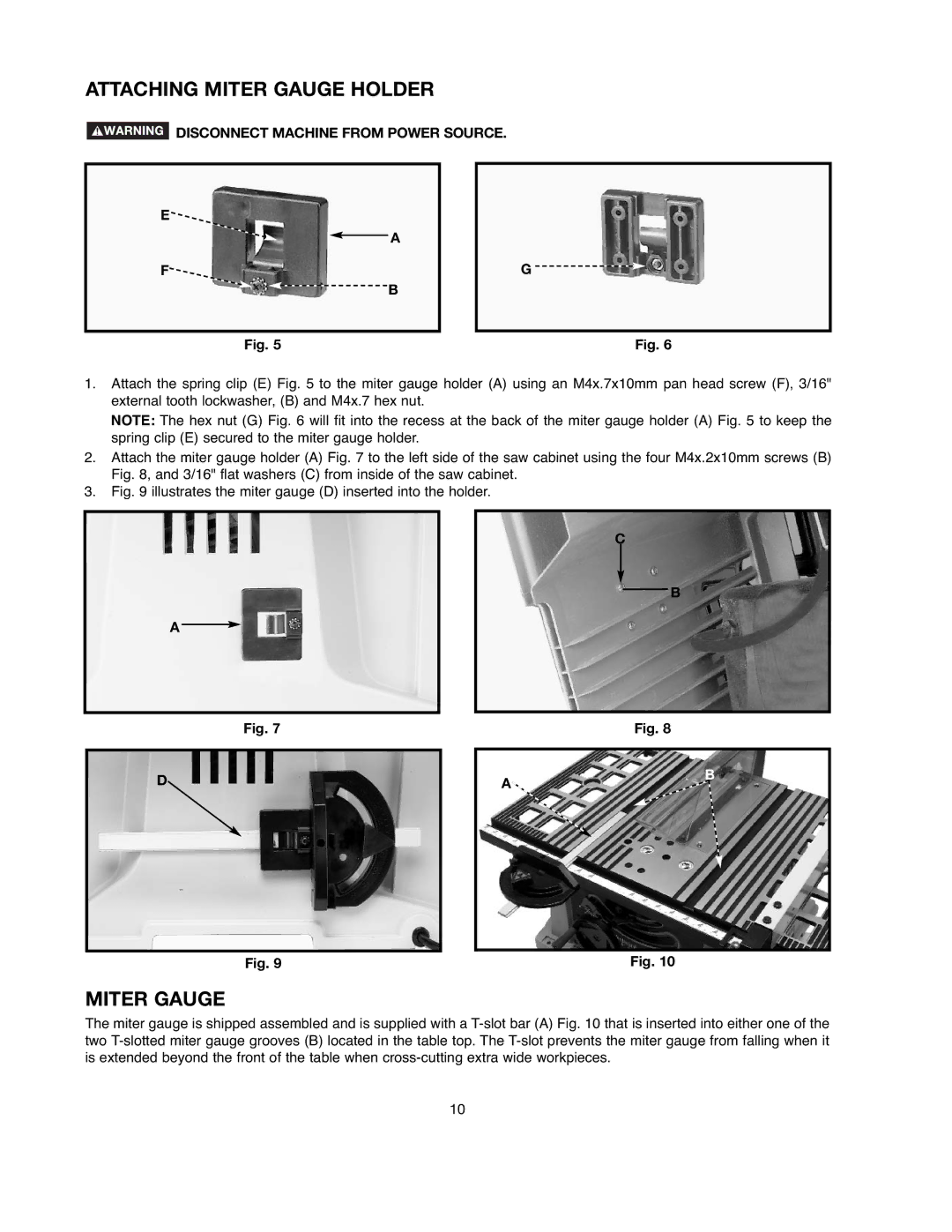 Black & Decker 90521029 instruction manual Attaching Miter Gauge Holder 