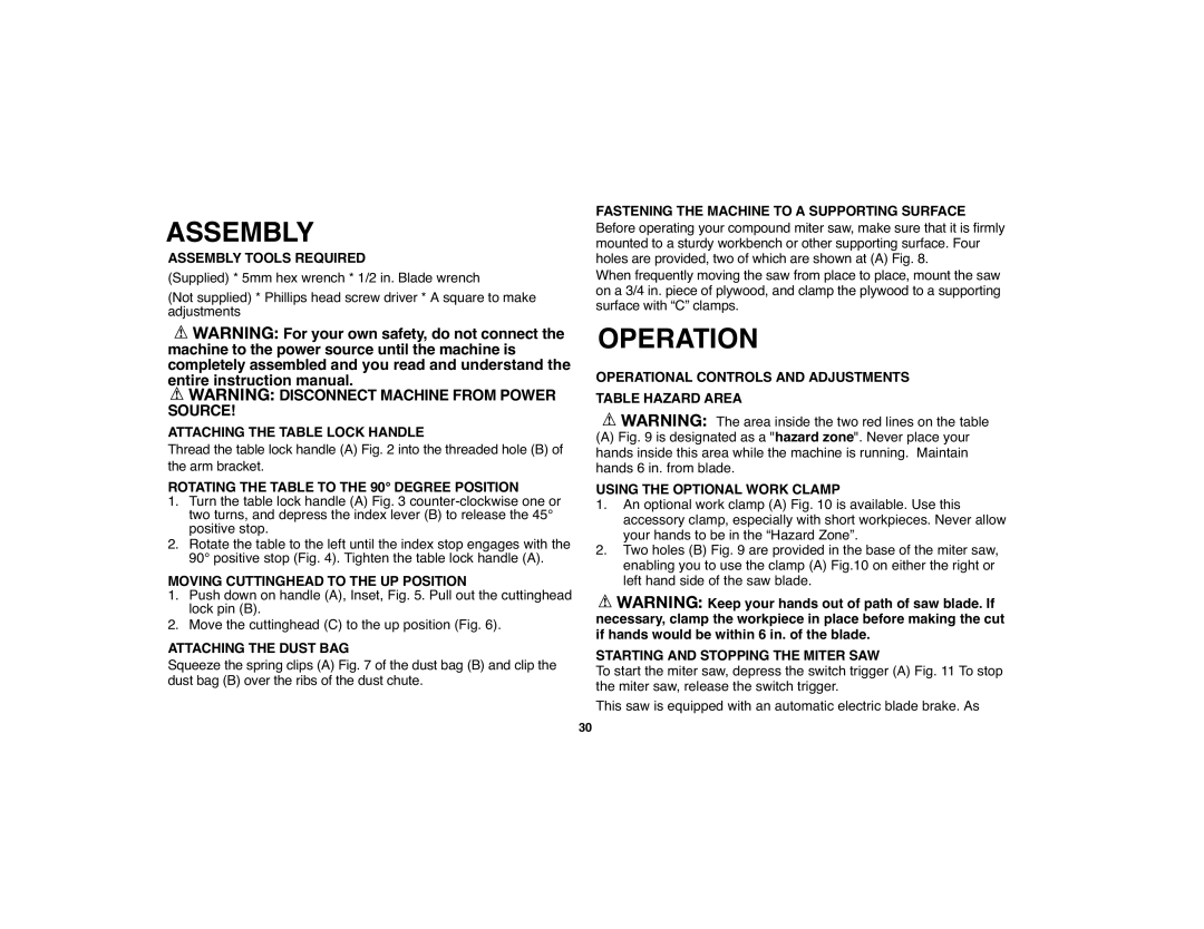 Black & Decker 90528012 instruction manual Assembly, Operation 