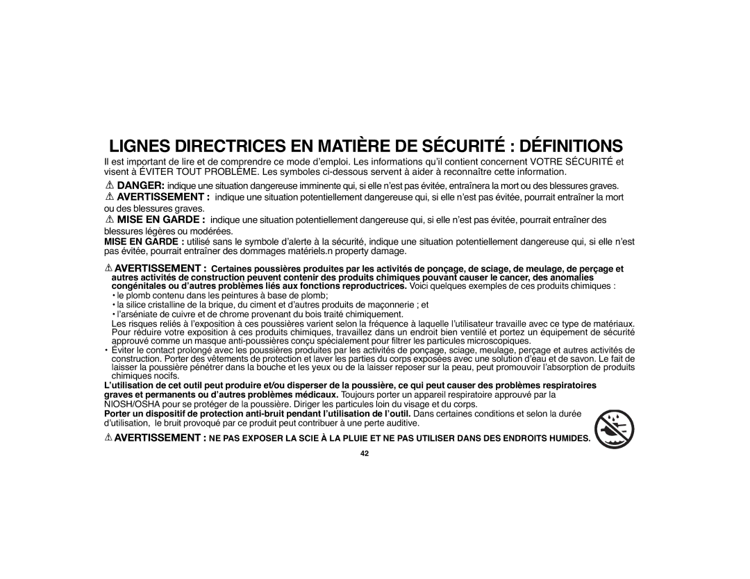 Black & Decker 90528012 instruction manual Lignes Directrices EN Matière DE Sécurité Définitions 