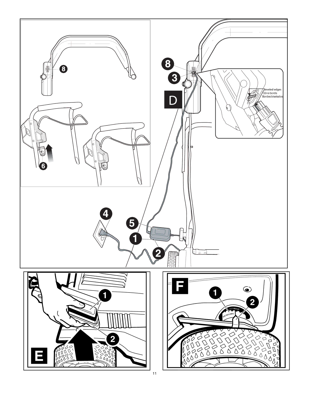 Black & Decker 90541667 instruction manual Cône bords Bordes biselados 