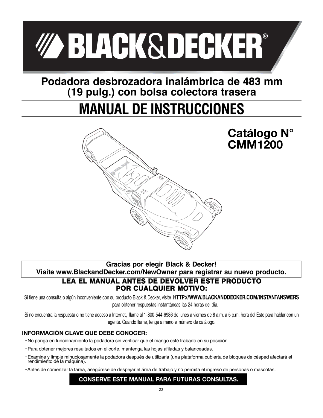 Black & Decker 90541667 instruction manual Manual DE Instrucciones, Información Clave QUE Debe Conocer 