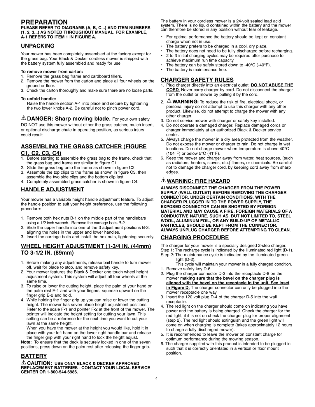 Black & Decker 90541667 instruction manual Preparation 