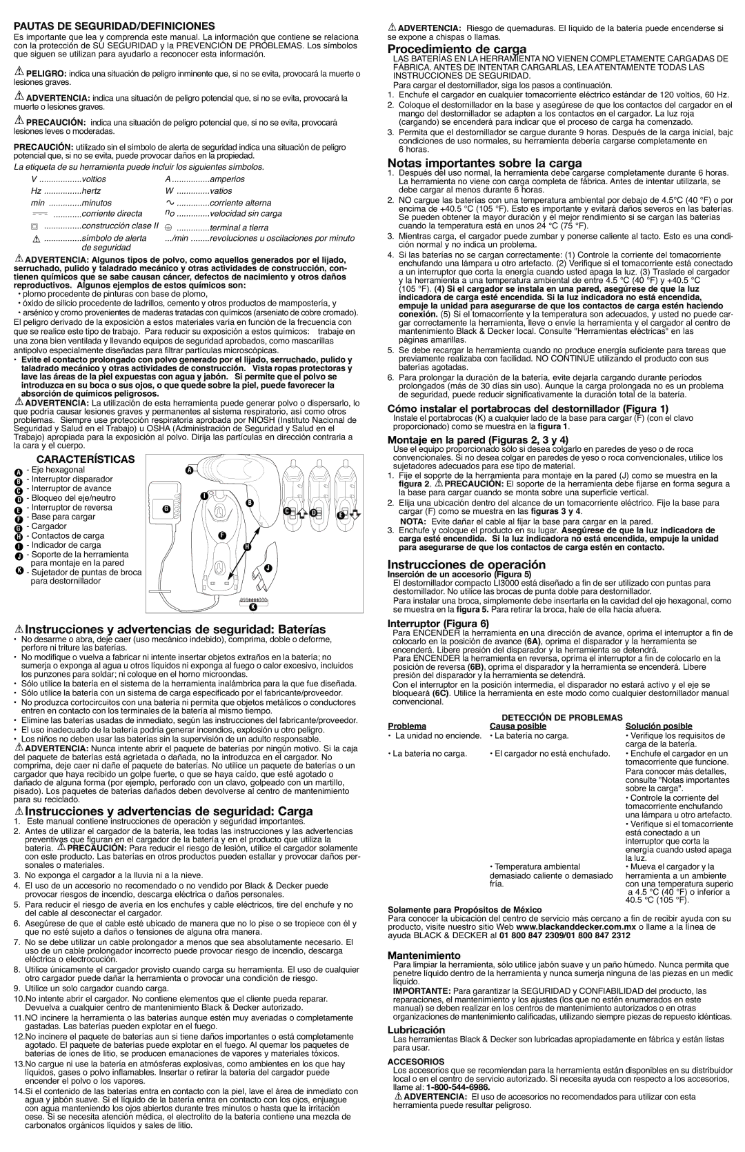 Black & Decker 90556291 Procedimiento de carga, Notas importantes sobre la carga, Instrucciones de operación 