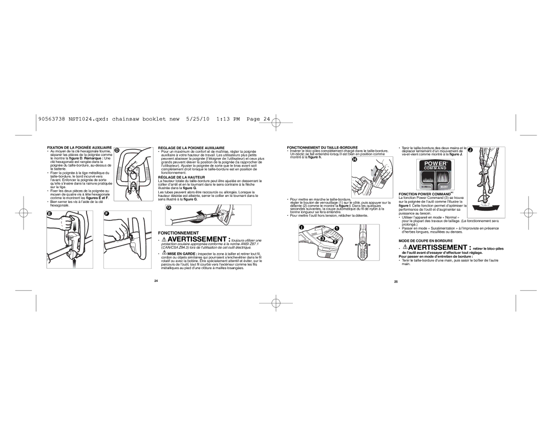 Black & Decker AF-100, 90563738, NST1024 instruction manual Fonctionnement 