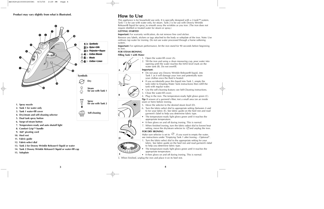 Black & Decker AS182 manual How to Use, Product may vary slightly from what is illustrated, Symbols 