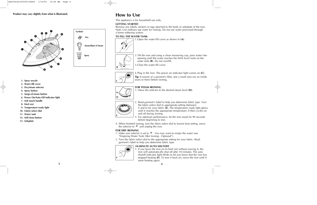 Black & Decker AS250, AS200, AS210, AS225 manual How to Use 