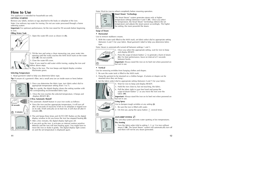 Black & Decker AS800 manual How to Use, illuminates green 