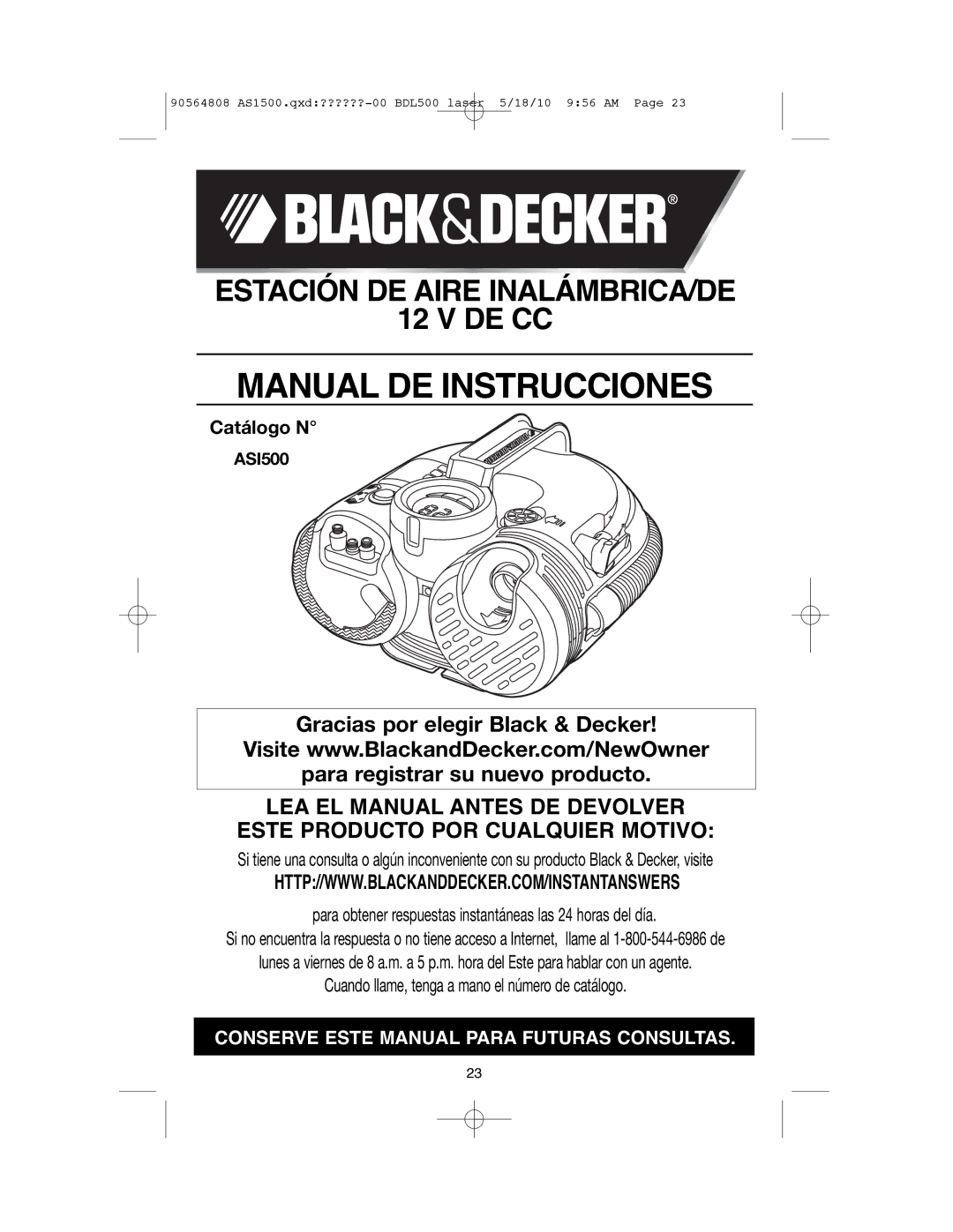 Black & Decker ASI500 instruction manual Manual DE Instrucciones 