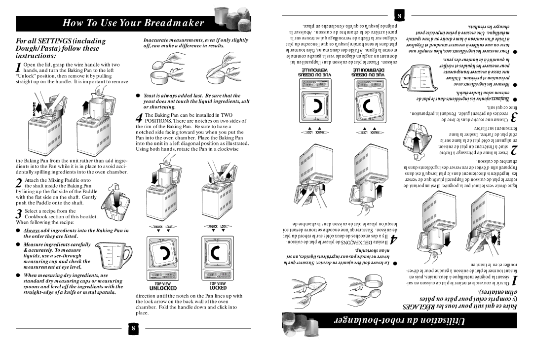 Black & Decker B1630 operating instructions La sur trouve se qui verrouillage de flèche la sur s’aligne 