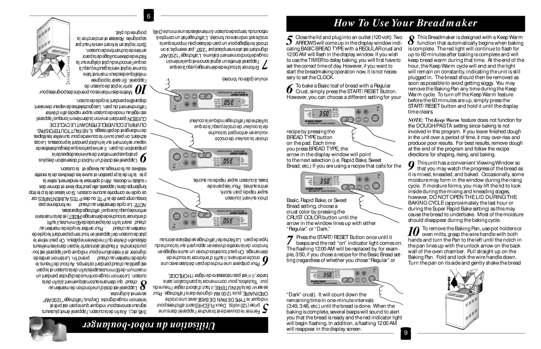 Black & Decker B1630 operating instructions AumaintiendecyclelearrêterPour .chaudaumaintien 