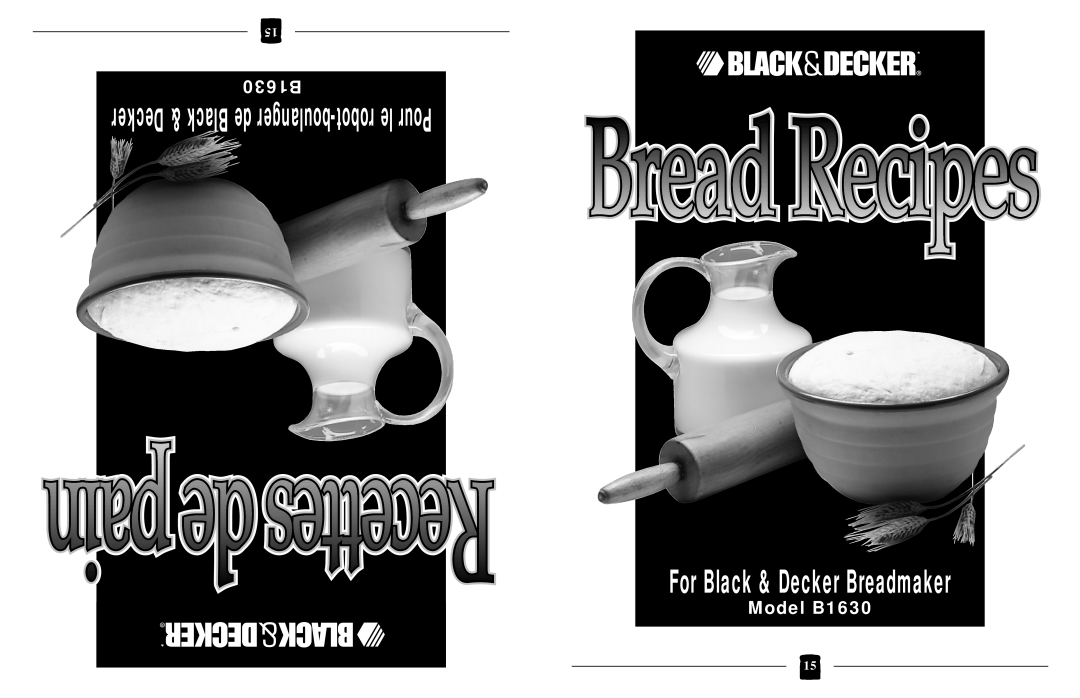 Black & Decker Decker & Black de boulanger-robot le Pour, For Black & Decker Breadmaker, Model B1630 
