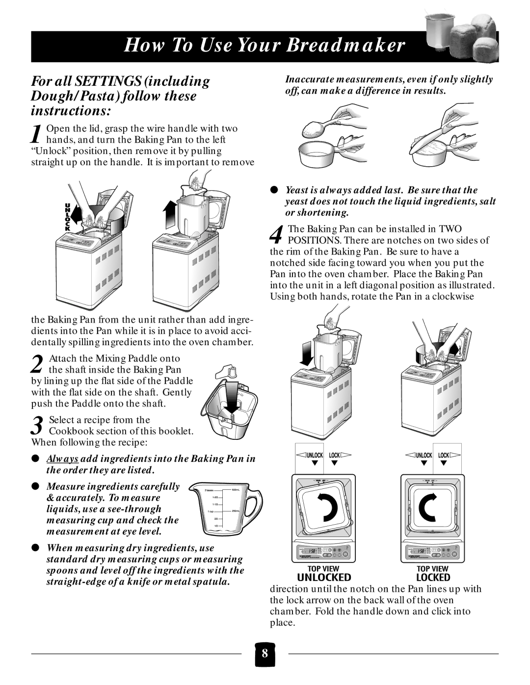 Black & Decker B1650 manual How To Use Your Breadmaker 