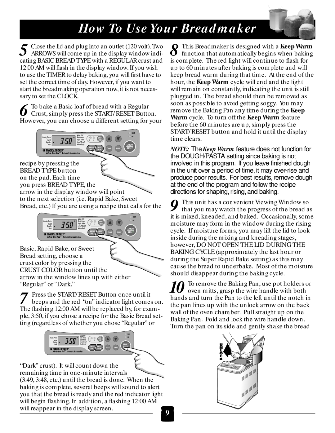 Black & Decker B1650 manual How To Use Your Breadmaker 