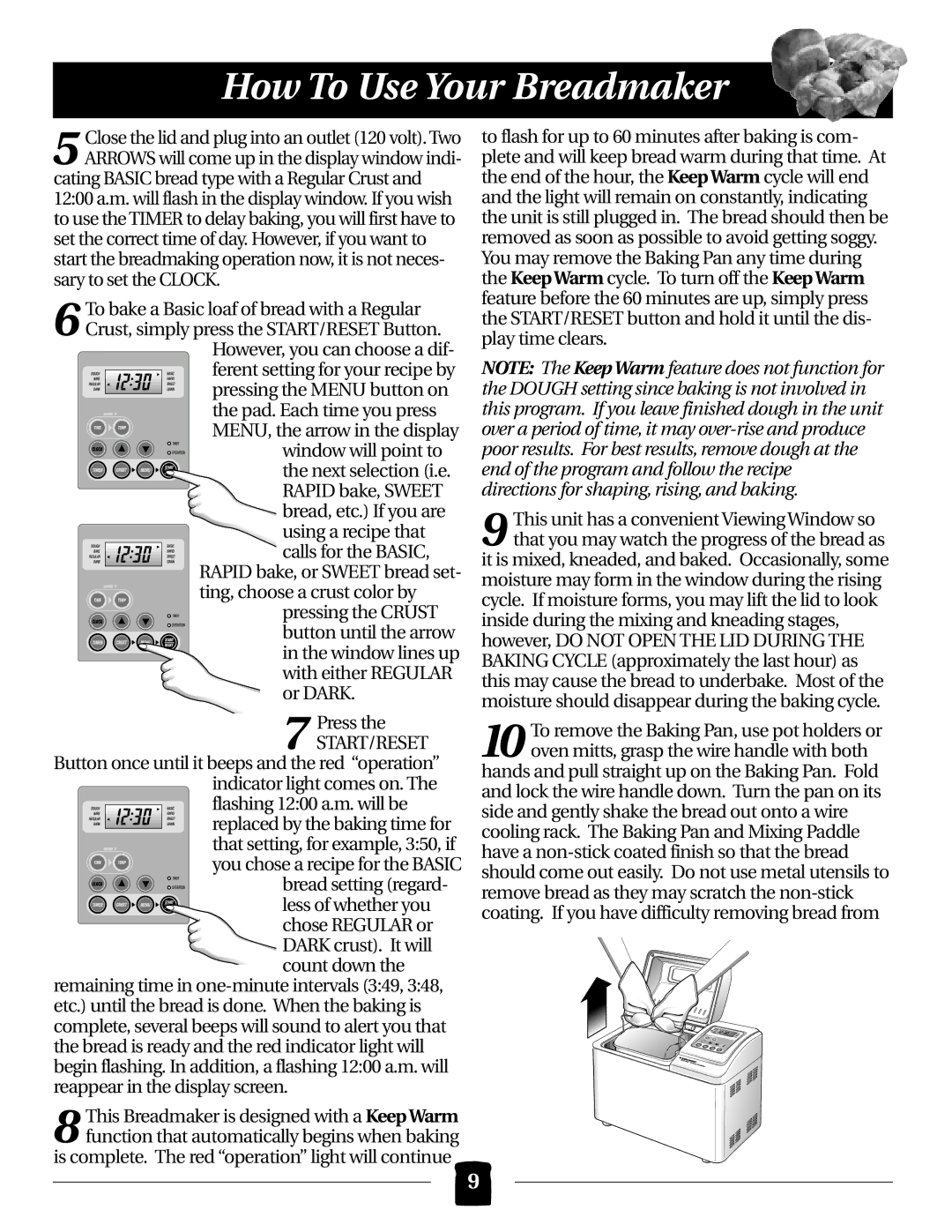 Black & Decker B2000 operating instructions Start/Reset 