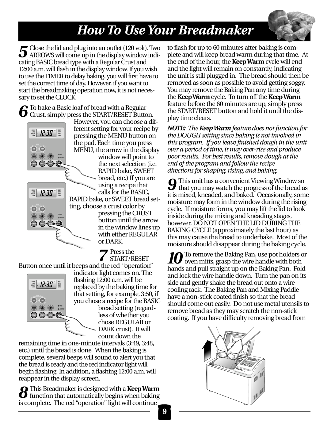 Black & Decker B2000 operating instructions How To Use Your Breadmaker, the pad. Each time you press 
