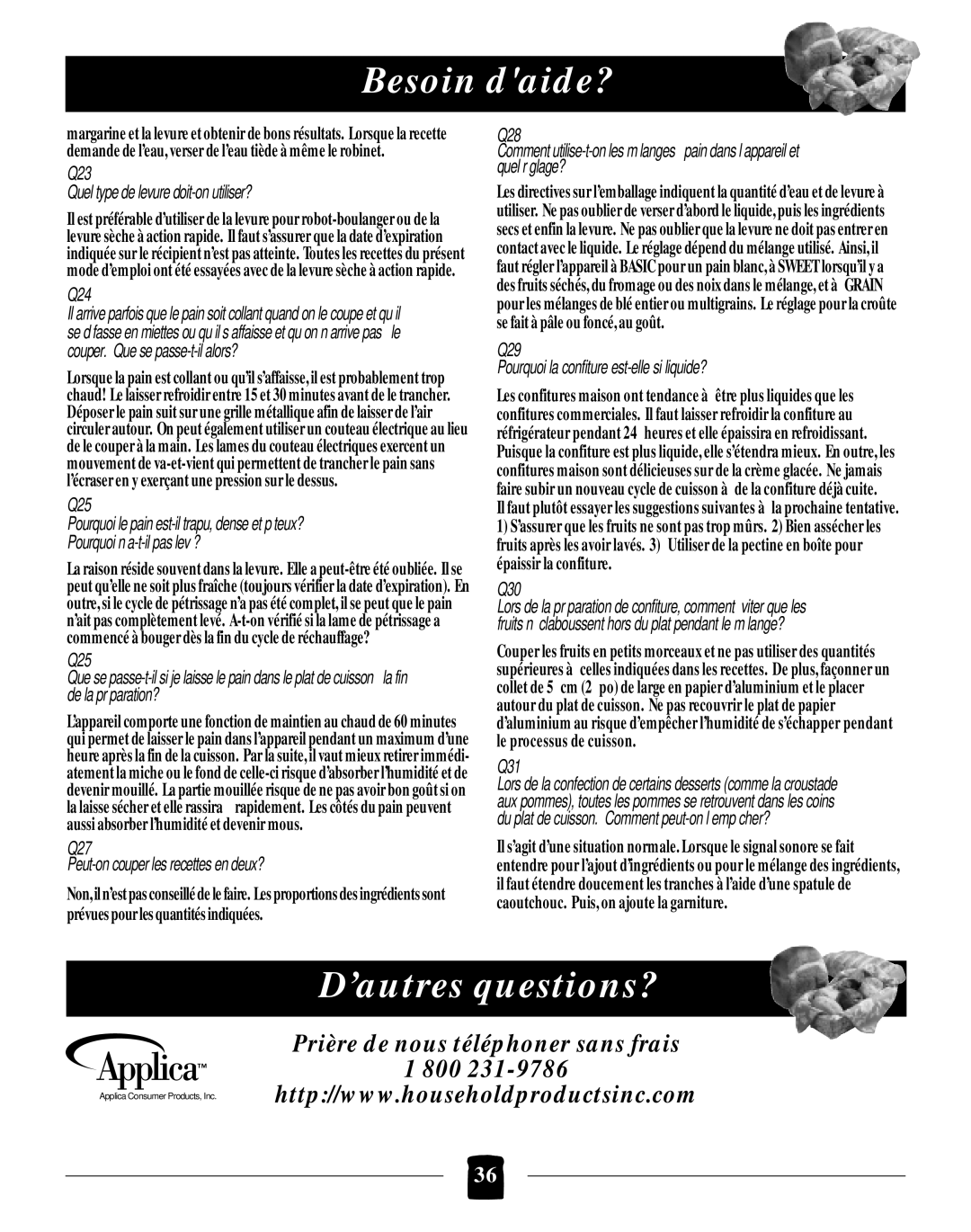 Black & Decker B2005 manual ’autres questions?, Q23 Queltypedelevuredoit-onutiliser? 