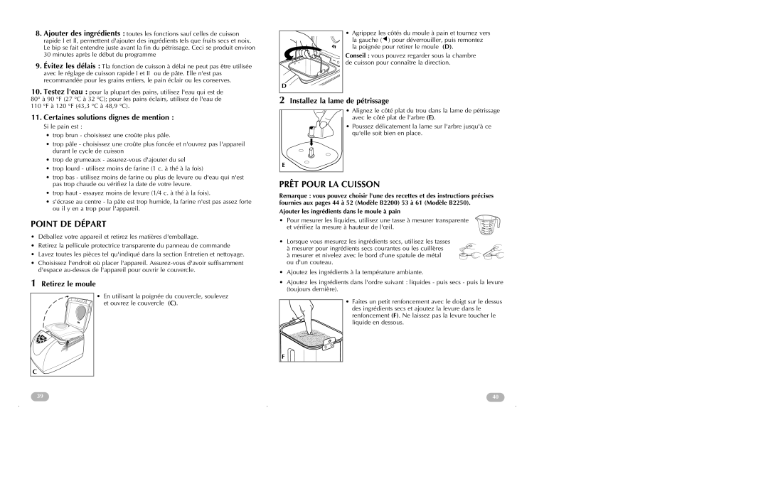 Black & Decker B2250, B2200 Point DE Départ, Prêt Pour LA Cuisson, Certaines solutions dignes de mention, Retirez le moule 