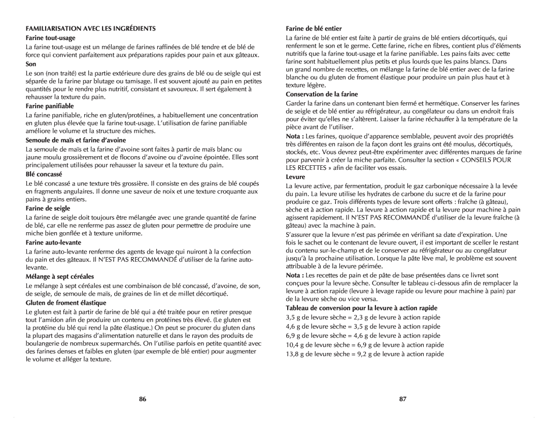 Black & Decker B2500C manual Familiarisation Avec Les Ingrédients 