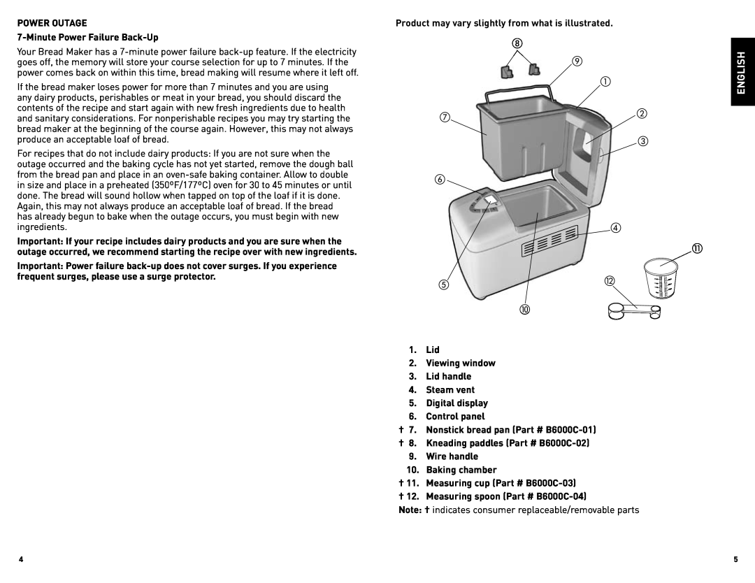 Black & Decker B6000CUC, B000NJBYX0 manual          , English 