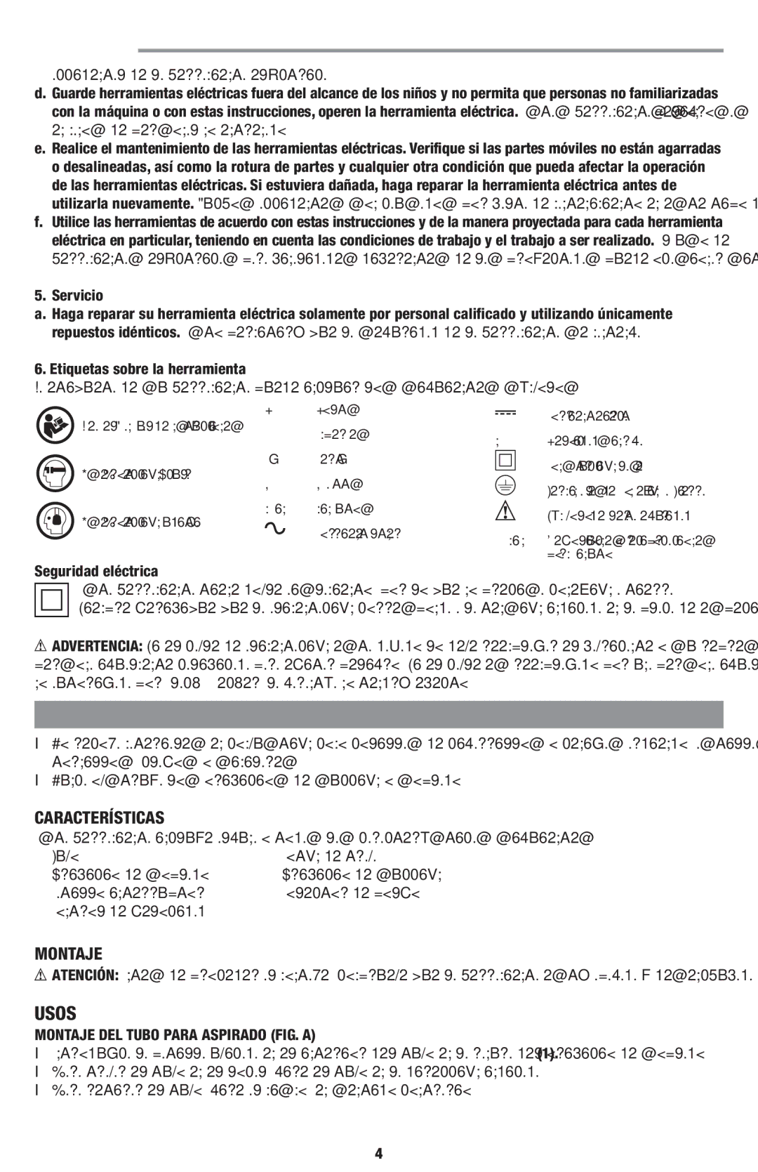 Black & Decker BB6600 instruction manual Características, Montaje DEL Tubo Para Aspirado FIG. a 