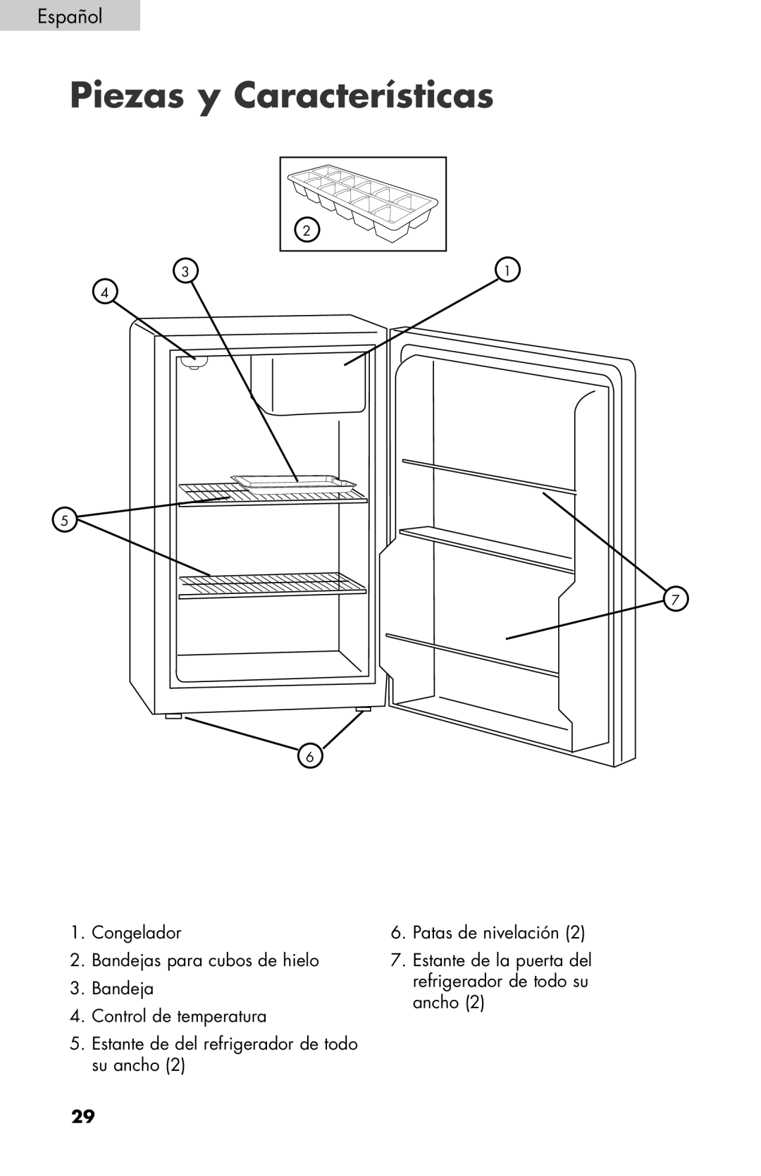 Black & Decker BCE27 manual Piezas y Características 