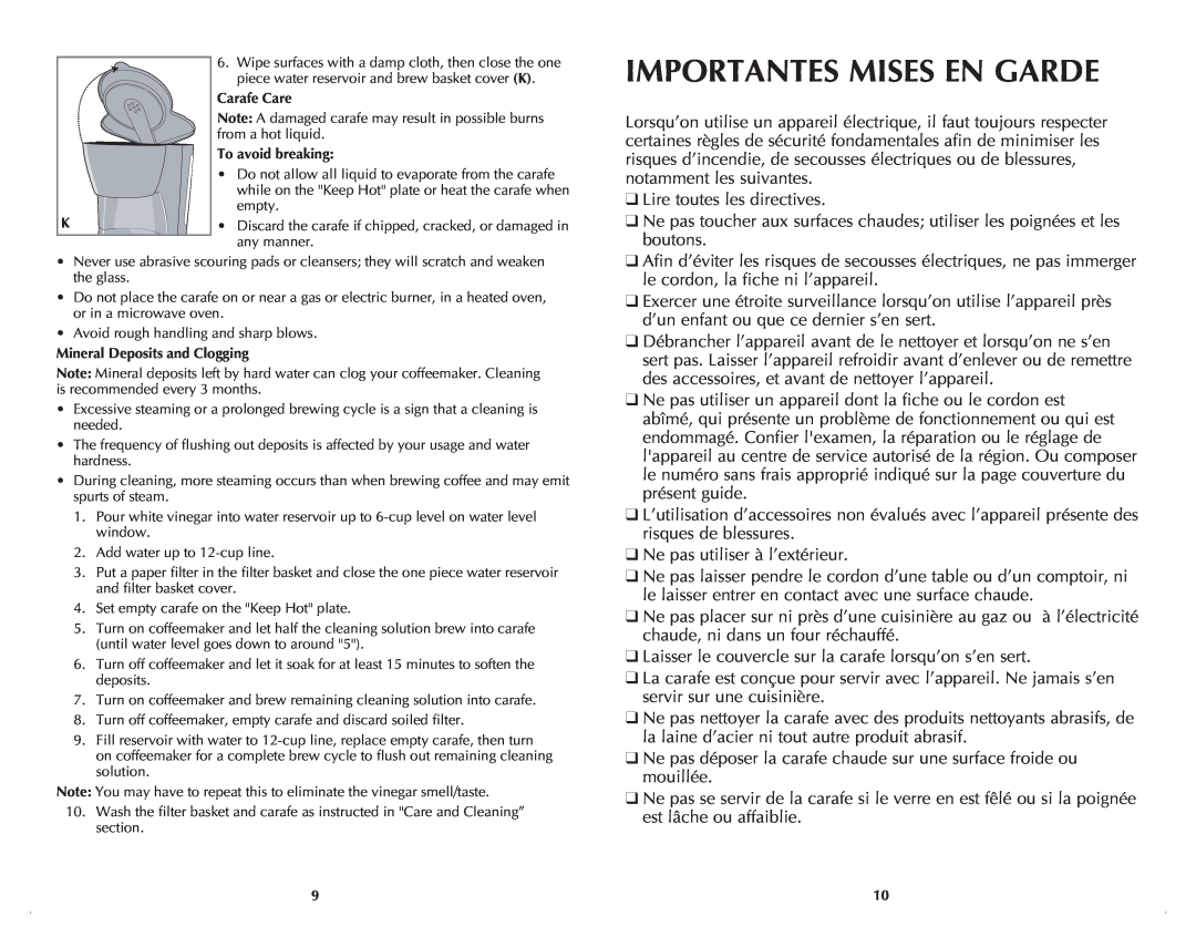 Black & Decker BCM1410BDC manual Importantes Mises En Garde 