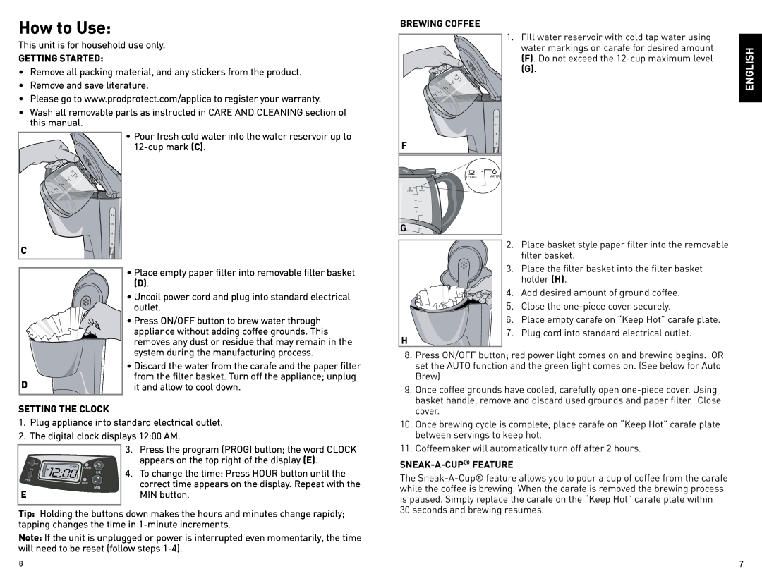 Black & Decker BCM40B manual How to Use, English 