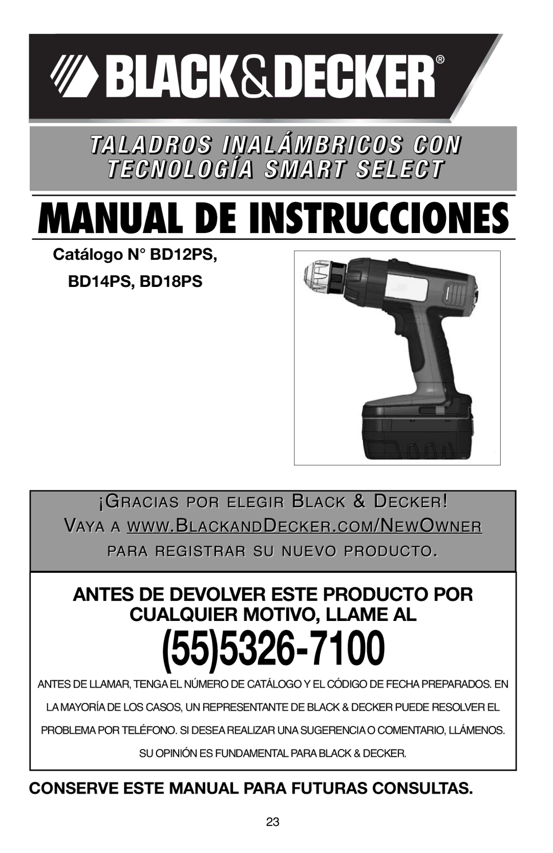 Black & Decker BD12PS instruction manual 555326-7100 