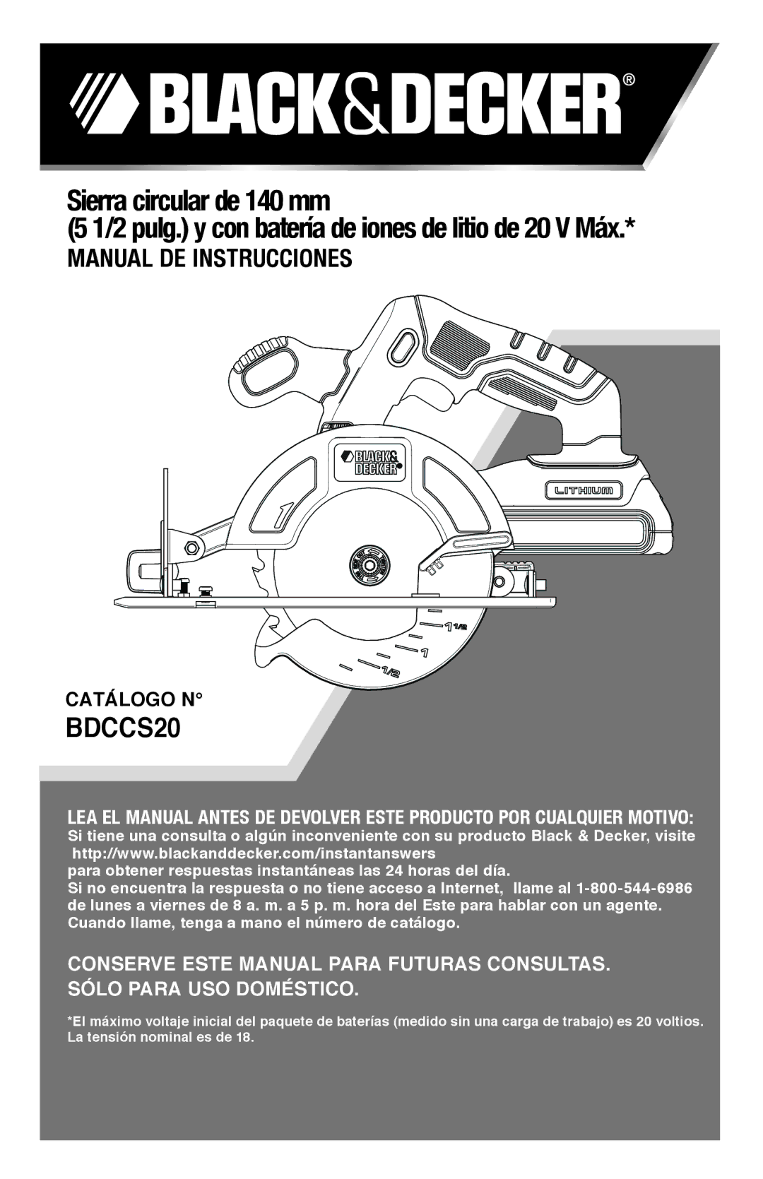 Black & Decker BDCD2204KIT instruction manual Sierra circular de 140 mm, Catálogo N 