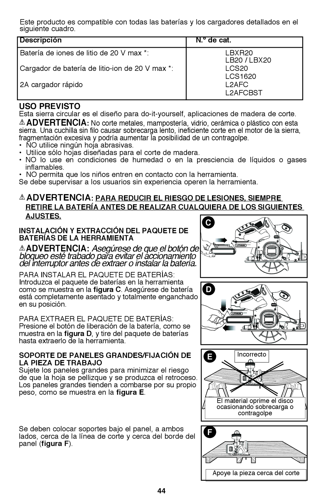 Black & Decker BDCD2204KIT Uso previsto, Descripción De cat, Advertencia Para reducir el riesgo de lesiones, siempre 