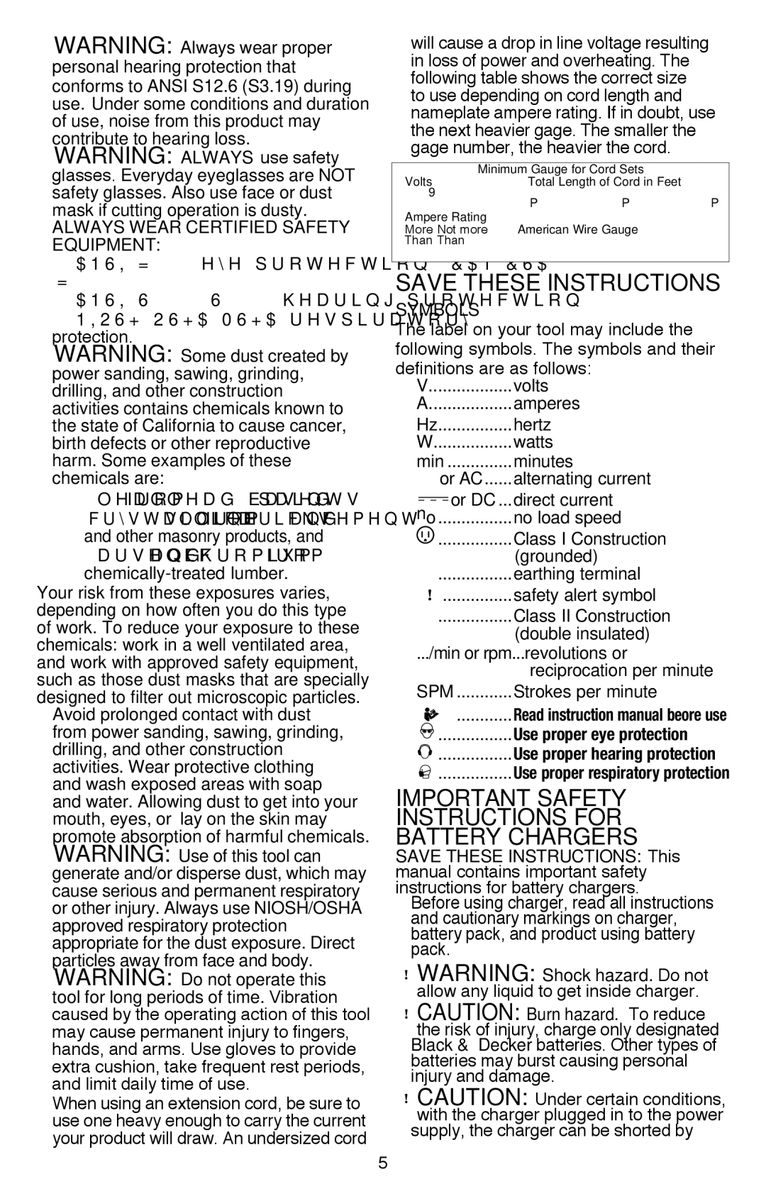 Black & Decker BDCD2204KIT Important Safety Instructions for Battery Chargers, Lead from lead-based paints 