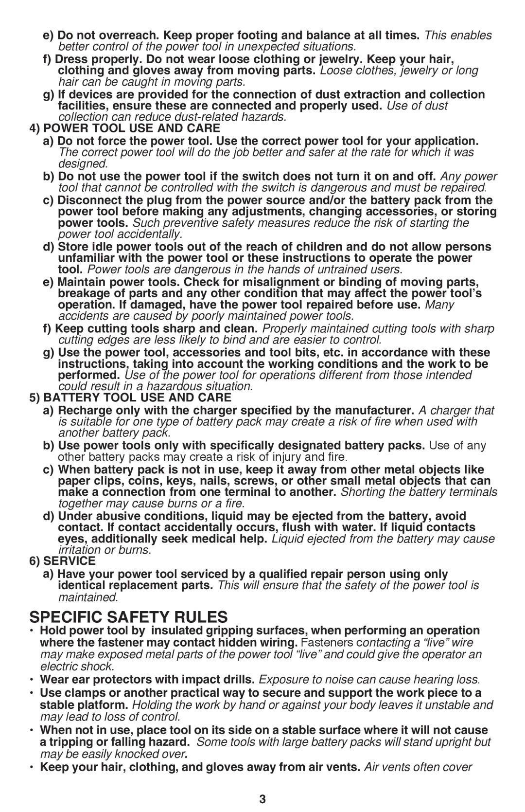 Black & Decker BDCD220IA-1 instruction manual Specific Safety Rules 