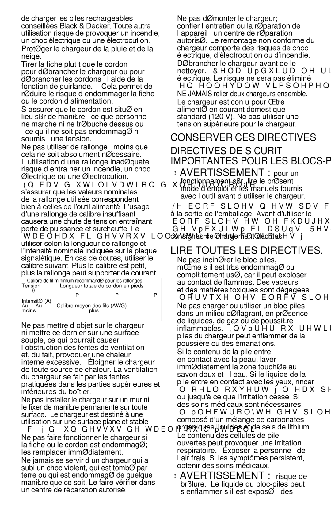 Black & Decker BDCD220RS instruction manual Avertissement pour un, Lire toutes les directives 