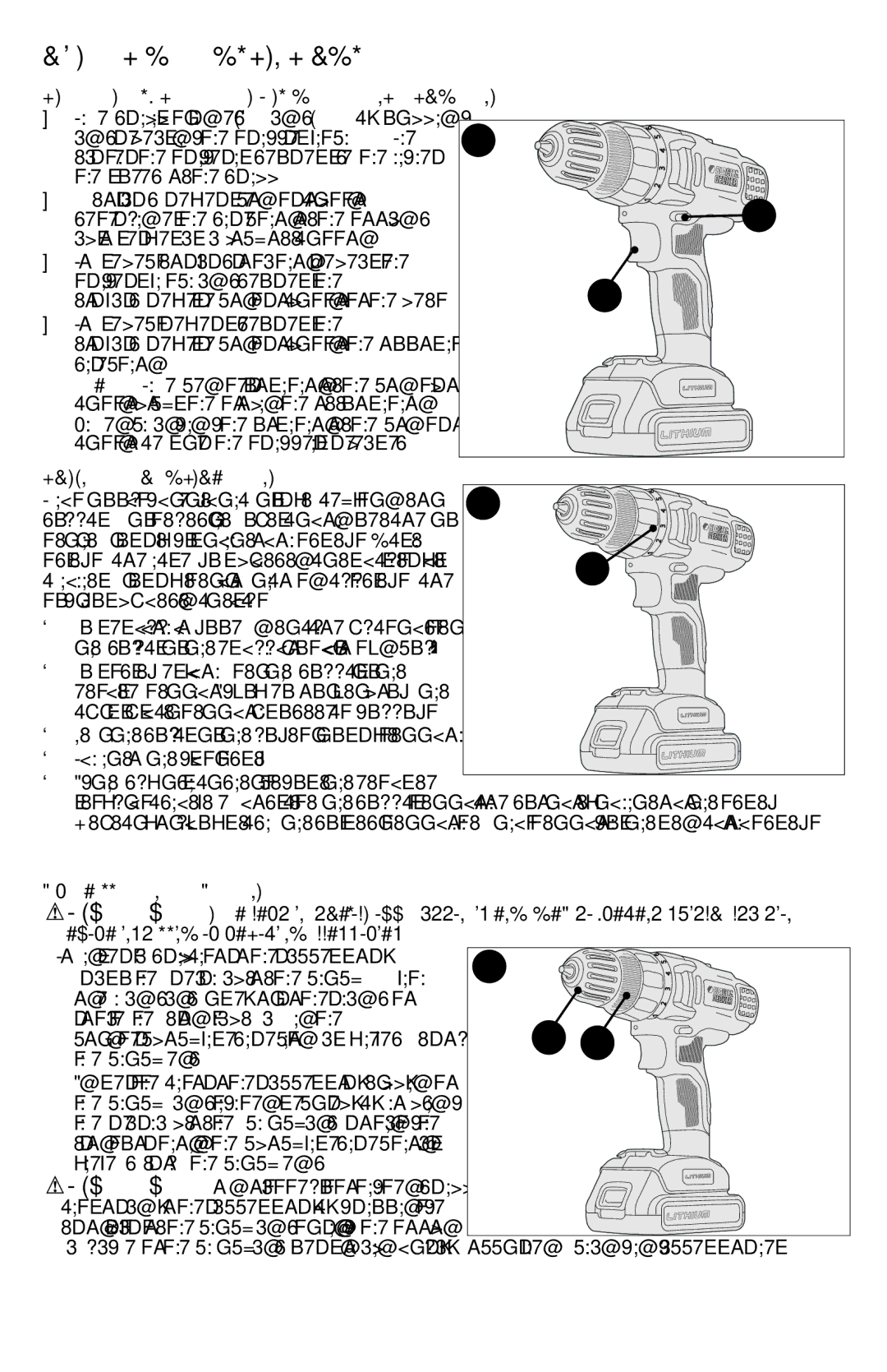 Black & Decker BDCD220RS Operating Instructions, Trigger Switch & Reversing Button Figure D, Torque Control Figure E 