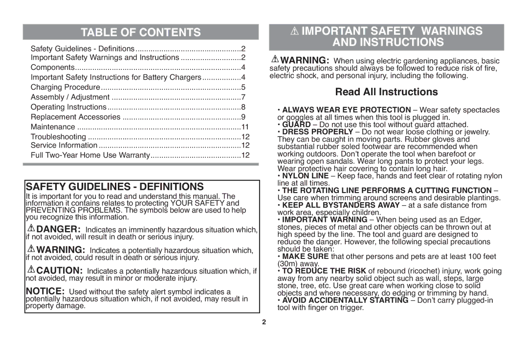 Black & Decker BDCD220RSR, DR260BR, NST1118R, NST2118R instruction manual Table of Contents, Instructions 