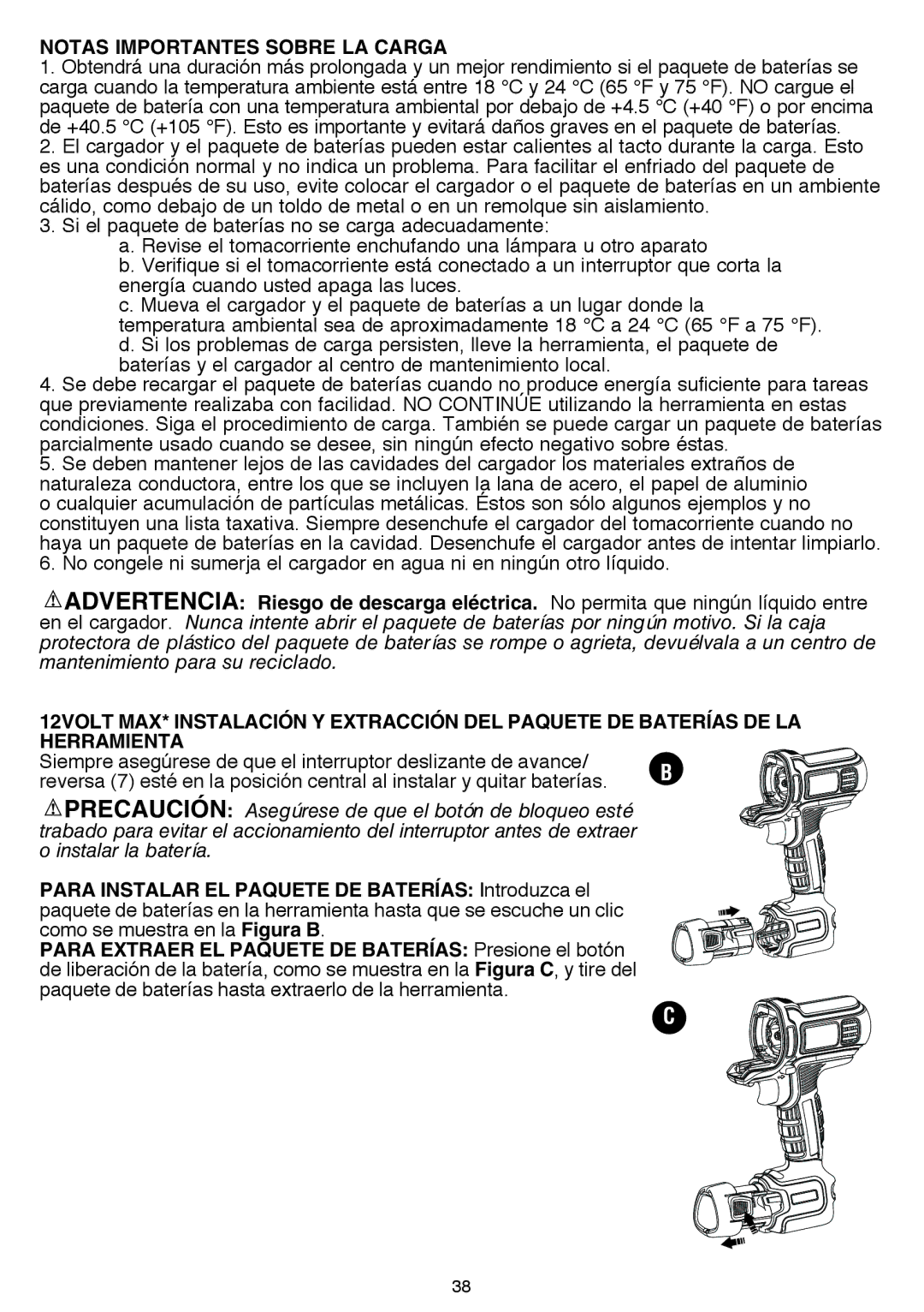 Black & Decker BDCDMT120-2, BDCDMT120FL, BDCDMT120C, BDCDMT120IA Notas importantes sobre la carga, Herramienta 