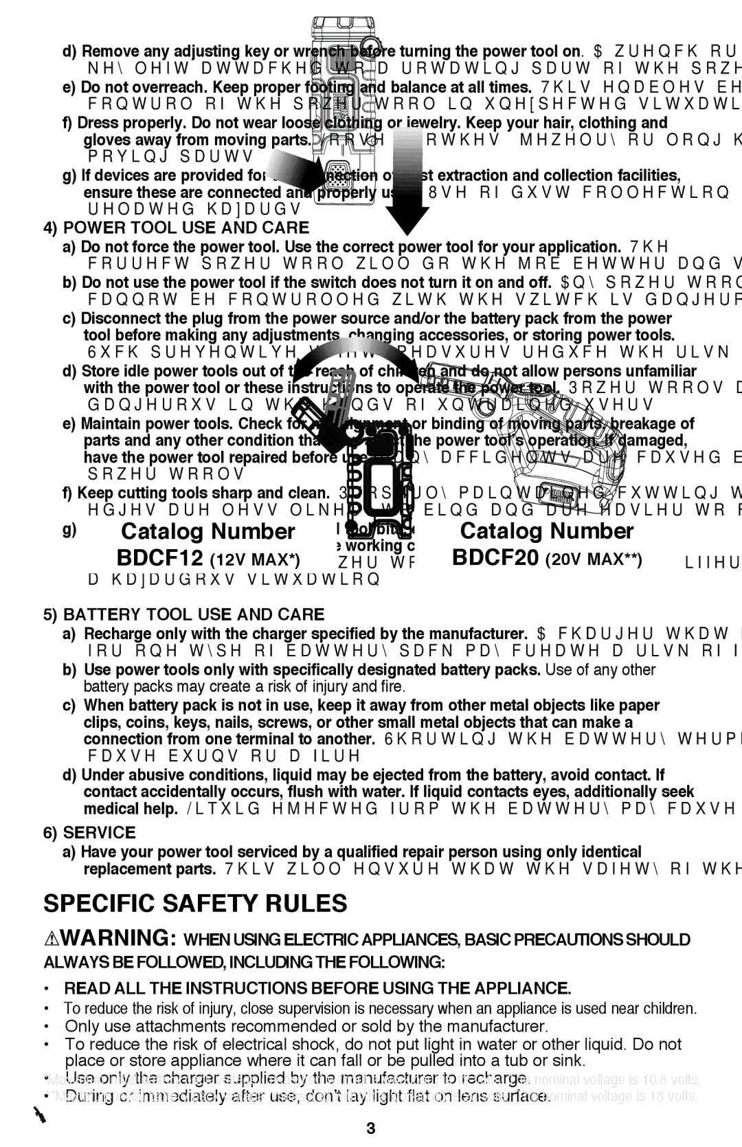 Black & Decker BDCF12, BDCF20 manual Service, Read all the instructions before using the appliance 