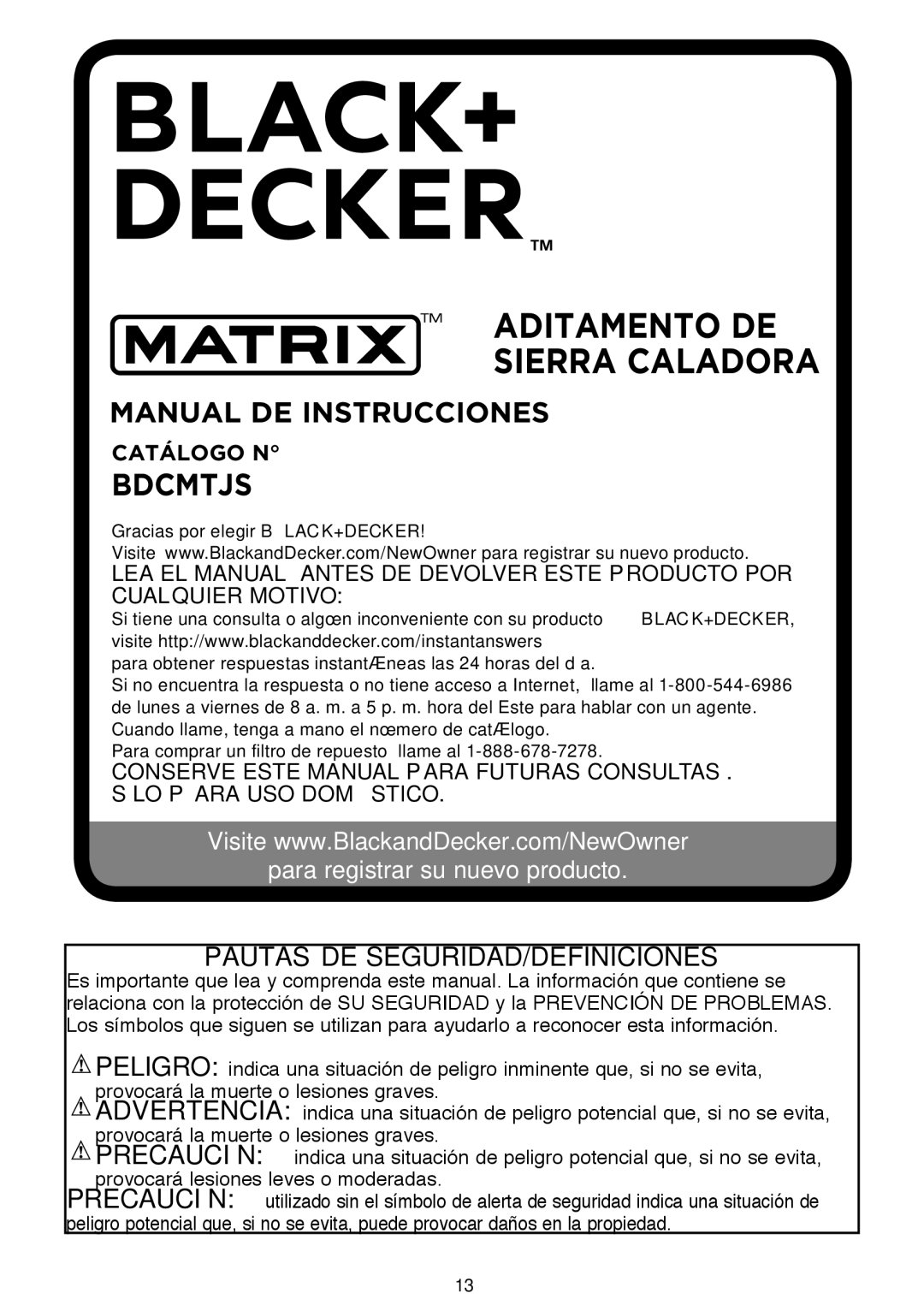 Black & Decker BDCMTJS instruction manual Aditamento de sierra caladora 