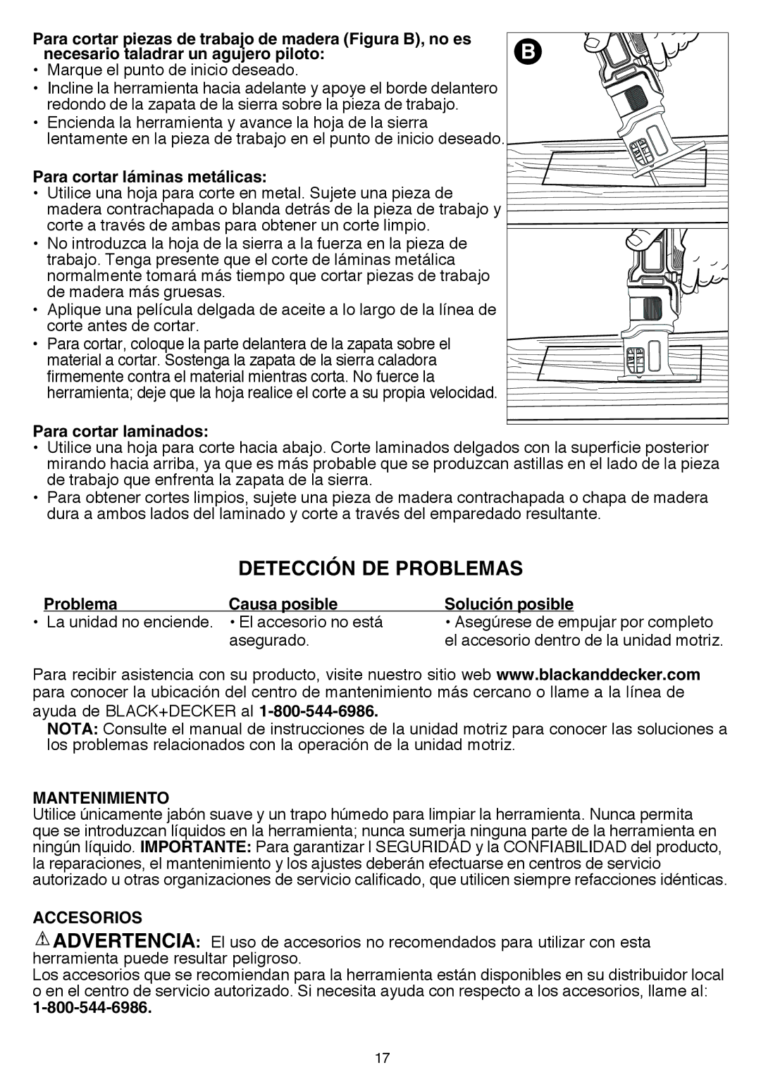 Black & Decker BDCMTJS instruction manual Detección de problemas, Mantenimiento 