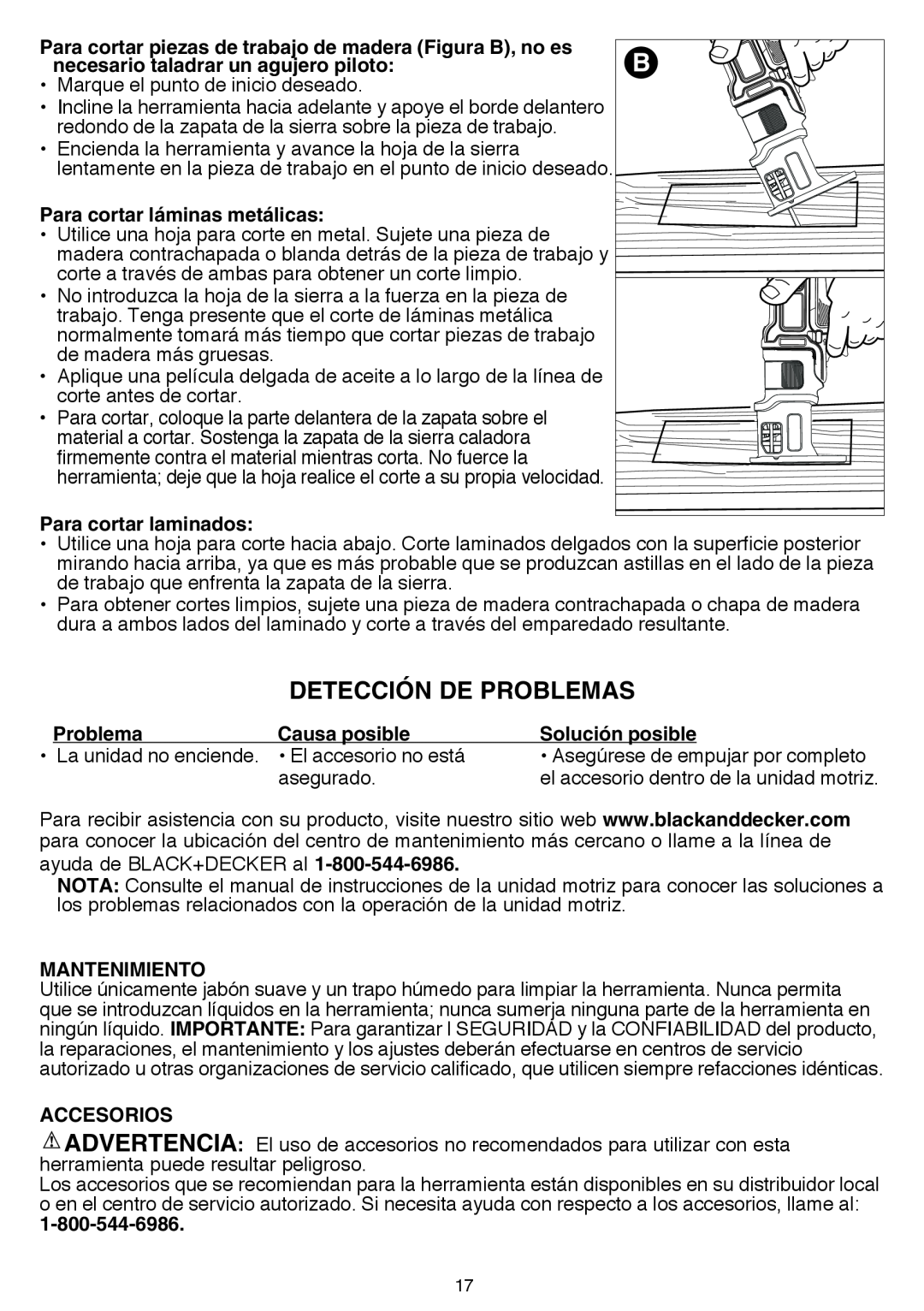 Black & Decker BDCMTJS instruction manual Detección de problemas 