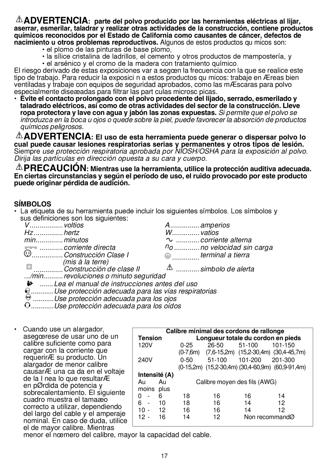 Black & Decker BDCMTR instruction manual Símbolos 