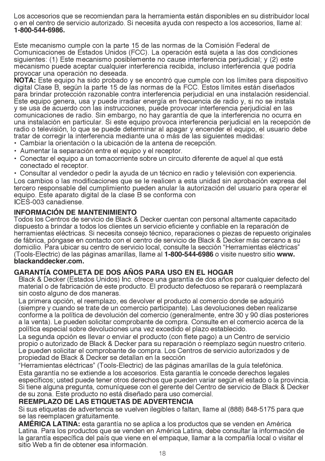 Black & Decker BDCMTS instruction manual Reemplazo DE LAS Etiquetas DE Advertencia 