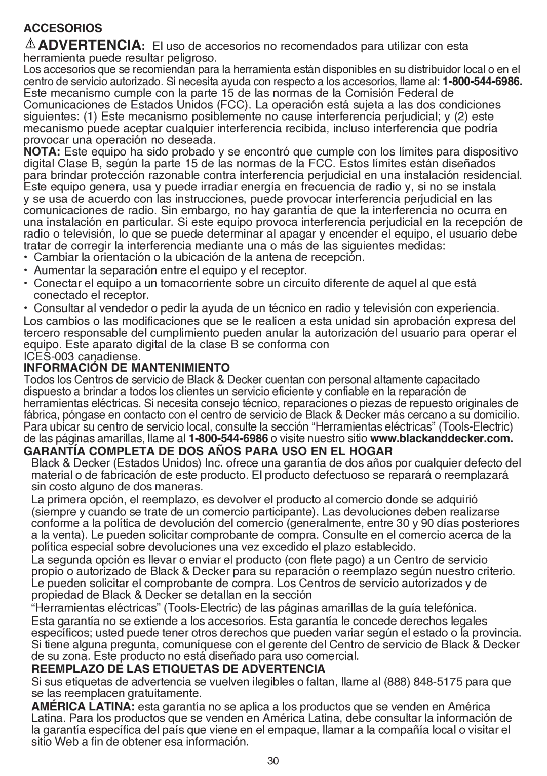 Black & Decker bdcmtts instruction manual Accesorios, Reemplazo DE LAS Etiquetas DE Advertencia 