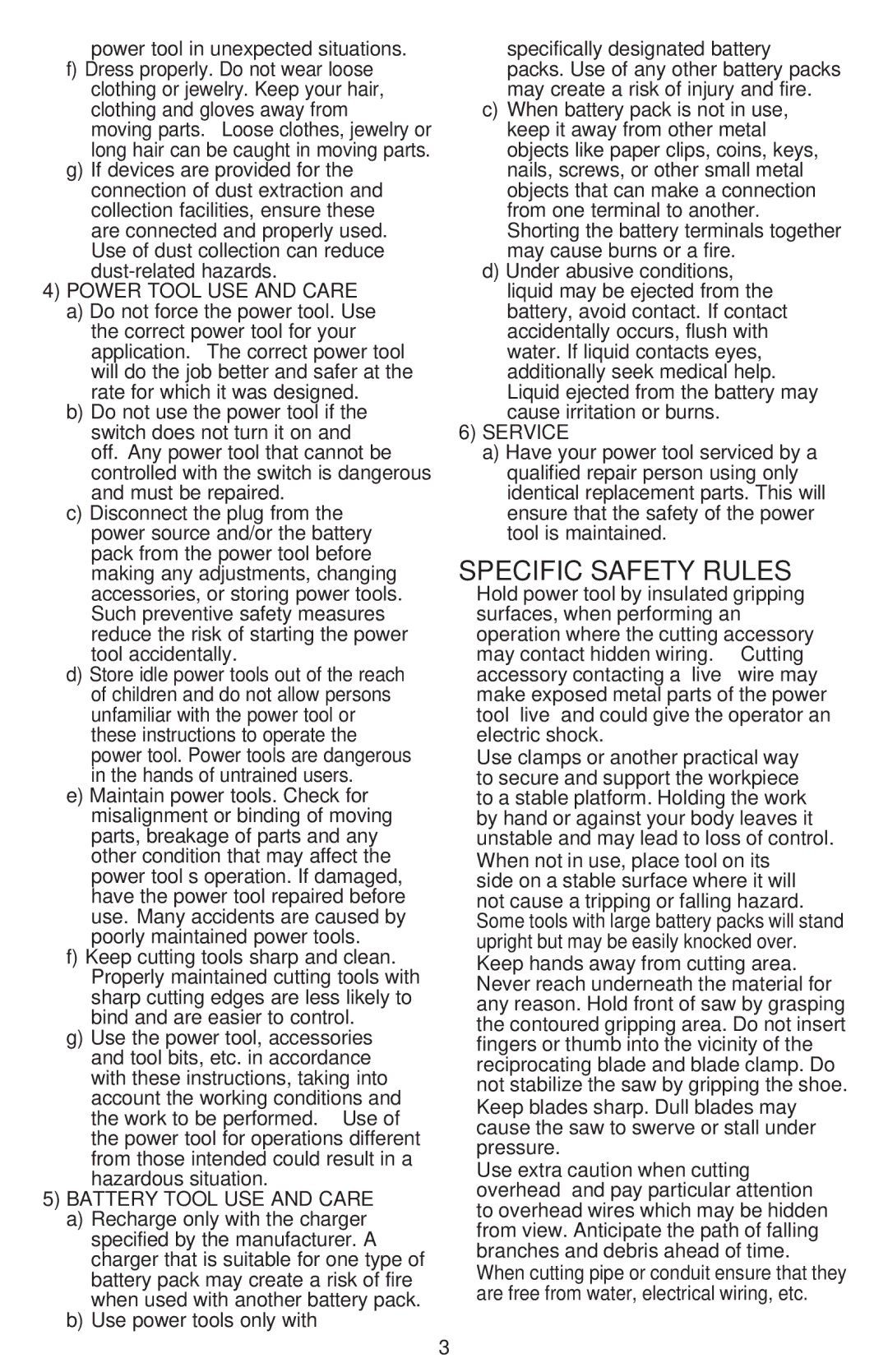 Black & Decker BDCR20B instruction manual Specific Safety Rules, Use power tools only with 