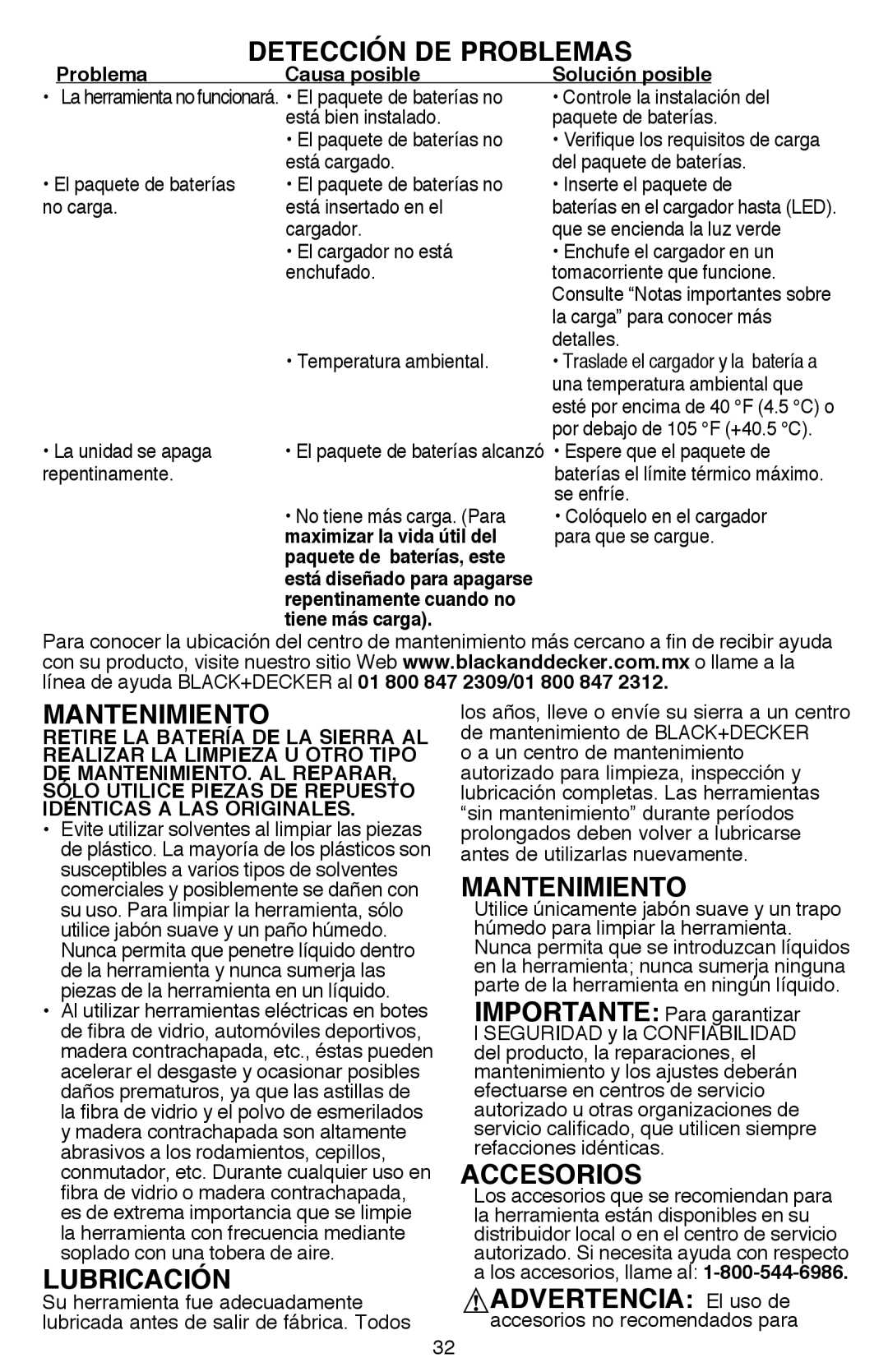 Black & Decker BDCR20B instruction manual Lubricación, Mantenimiento 