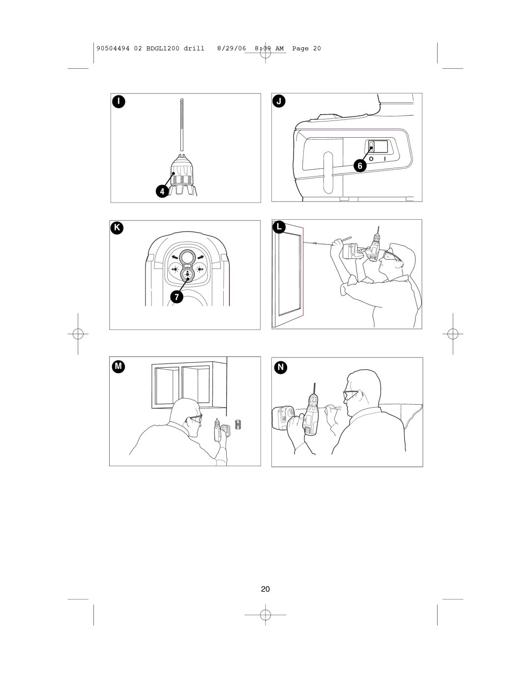 Black & Decker BDGL1800, BDGL1440 instruction manual 90504494 02 BDGL1200 drill 8/29/06 839 AM 