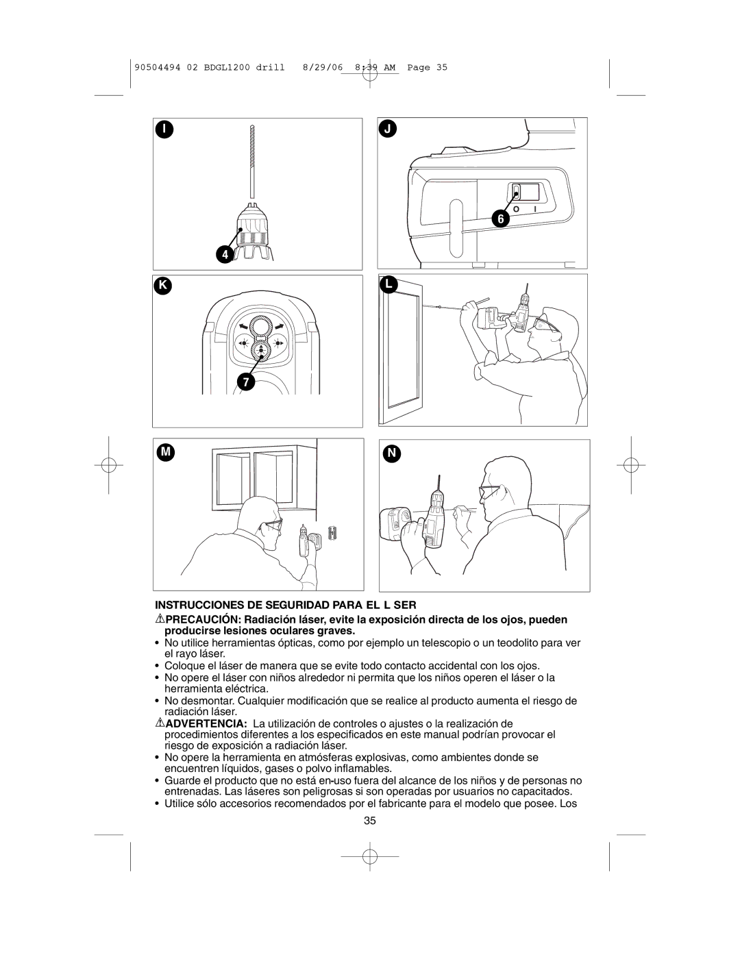 Black & Decker 90504494, BDGL1800, BDGL1440, BDGL1200 instruction manual Instrucciones DE Seguridad Para EL L SER 