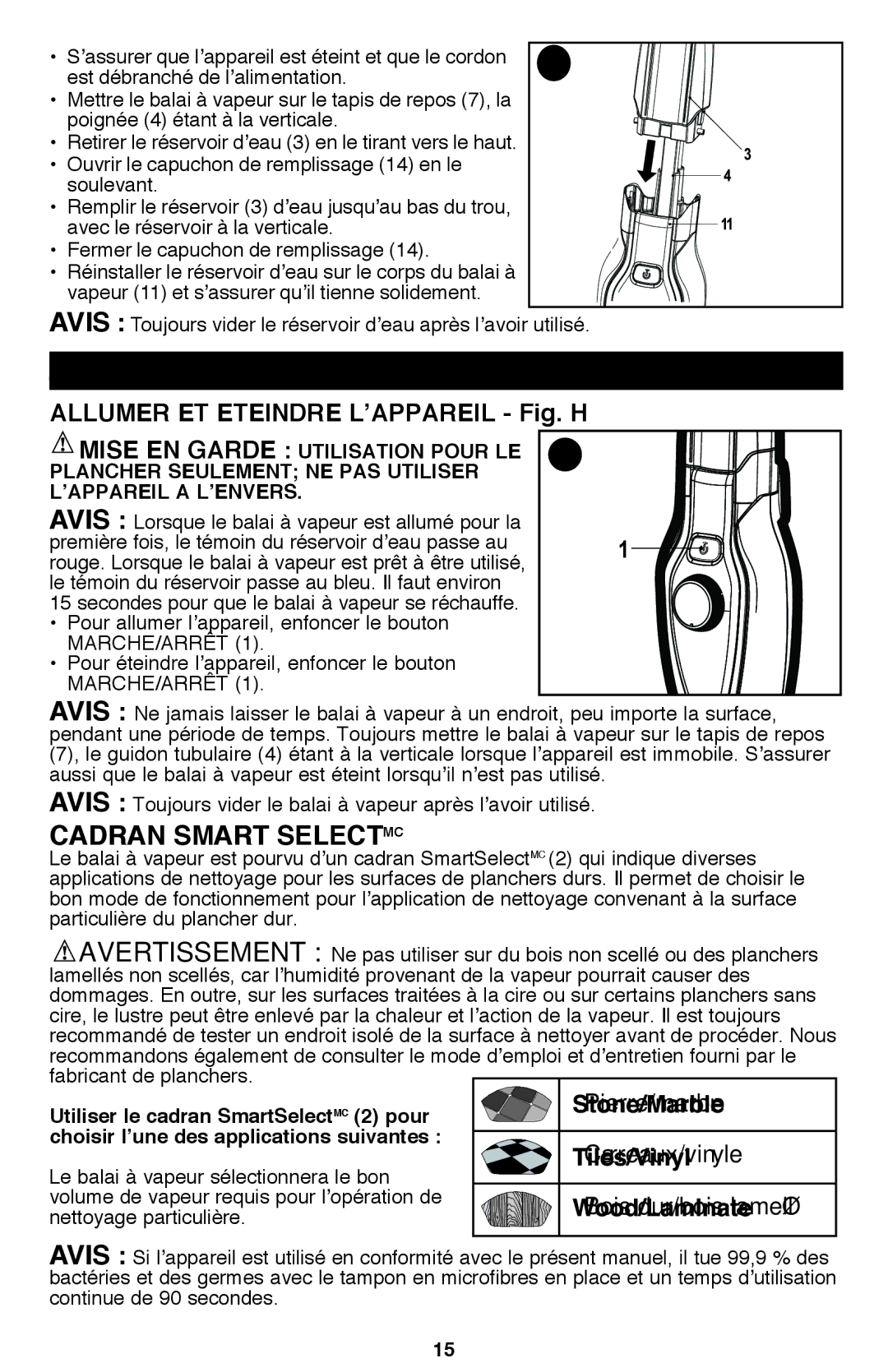 Black & Decker BDH1720SM instruction manual Fonctionnement, Cadran Smart SelectMC, Est débranché de l’alimentation 